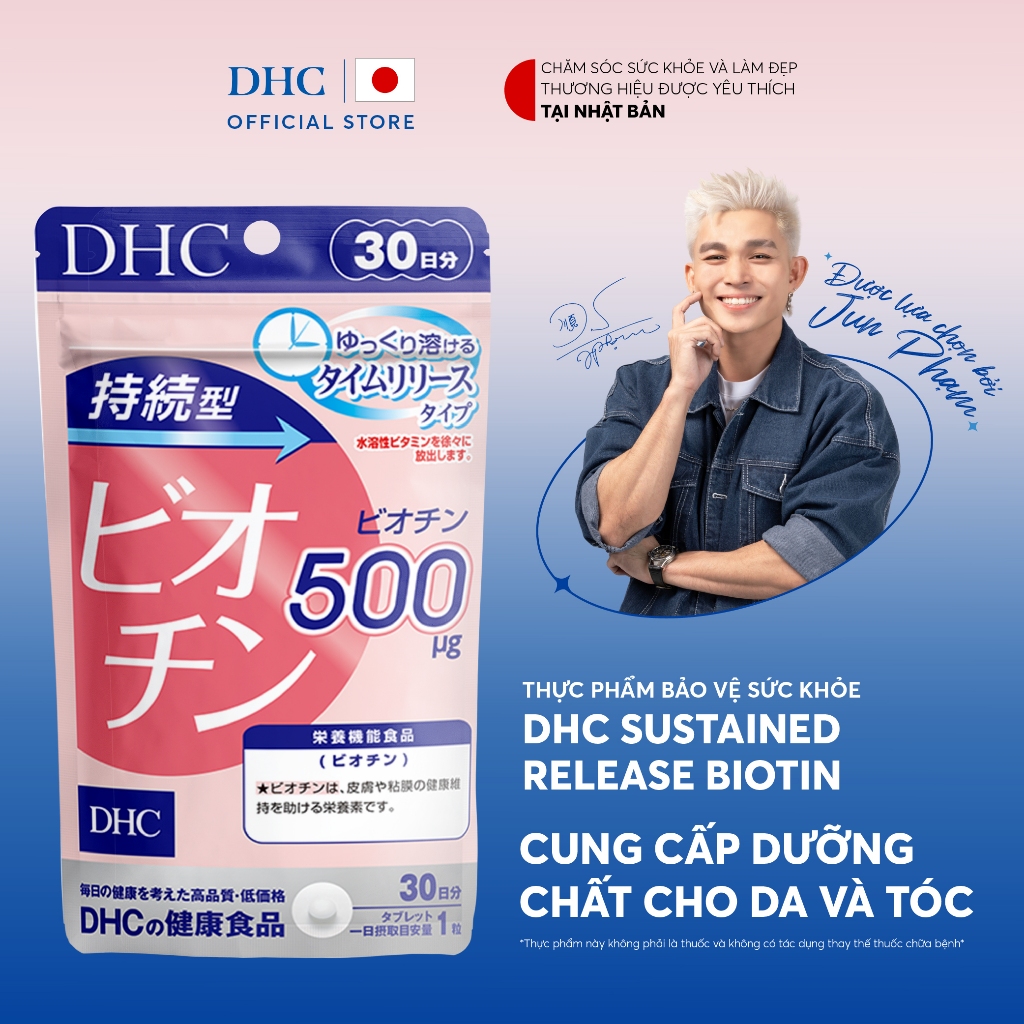 Ảnh Thực phẩm bảo vệ sức khỏe DHC Sustained Release Biotin (30 ngày) - Dạng viên uống hỗ trợ bổ sung Biotin 1