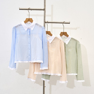 Áo Sơ Mi Nữ Kẻ Cổ Đức Áo Sơ Mi Croptop Dáng Suông Phối Bèo VIEN TRAN V61H25Q013
