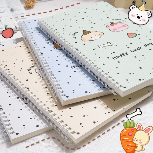 Sổ Capybara, Vở Lò Xo A5 MESO 120 Trang Kẻ Ngang 70 GSM - Sổ Lò Xo Gáy Lò Xo Kép, Giấy Màu Ngà Chống Lóa Mắt
