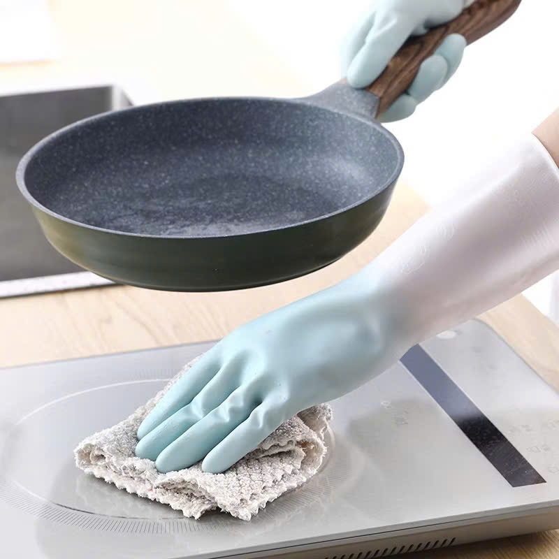 Găng Tay 2 Màu Không Hóa Chất Dịu Nhẹ Với Da Tay,Găng Tay Màu Loang Sang Trọng - GĂNG TAY CAO SU RỬA CHÉN TIỆN LỢI