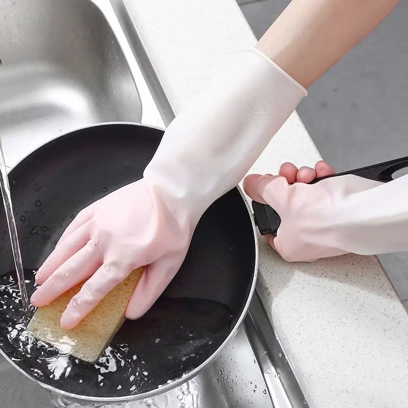 Găng Tay 2 Màu Không Hóa Chất Dịu Nhẹ Với Da Tay,Găng Tay Màu Loang Sang Trọng - GĂNG TAY CAO SU RỬA CHÉN TIỆN LỢI