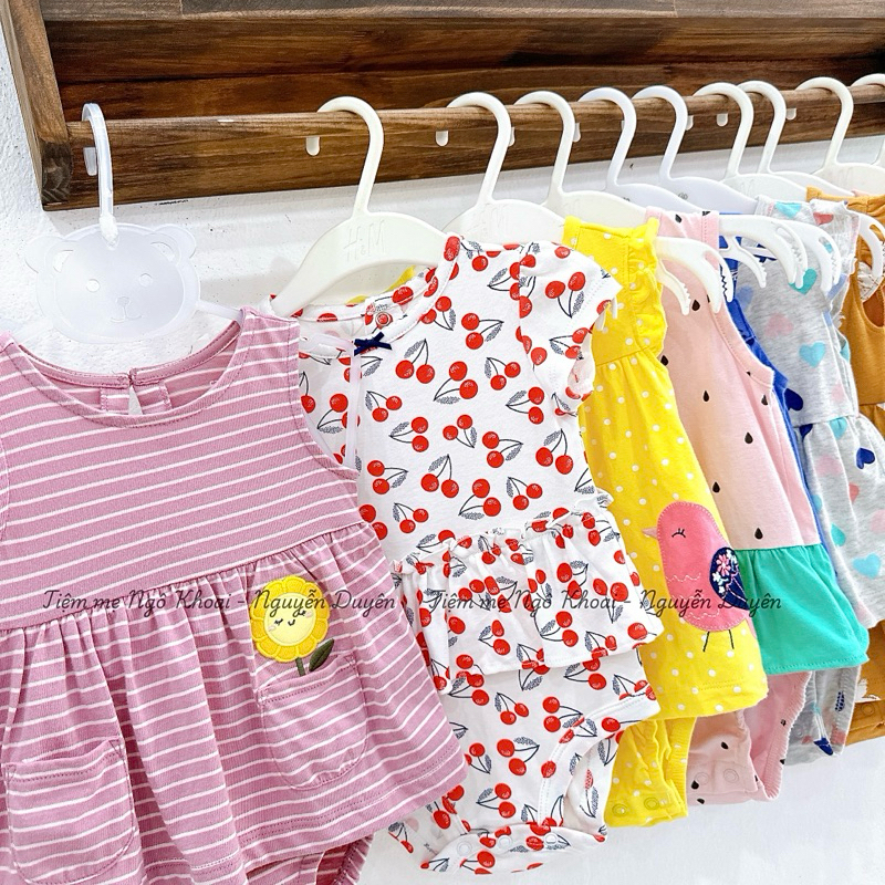 [MD202] 12/18-18/24m Body váy suit ngắn tay chất liệu cotton xuất xịn C.a.r.t.e.r cho bé yêu của mẹ