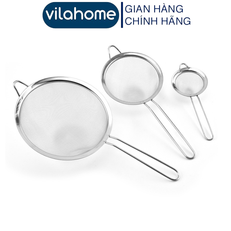 (5 Size) Vợt Lọc Inox Vilahome, Mắt Lưới 1mm Cán Cầm Dài Lọc Cua, Bột ...