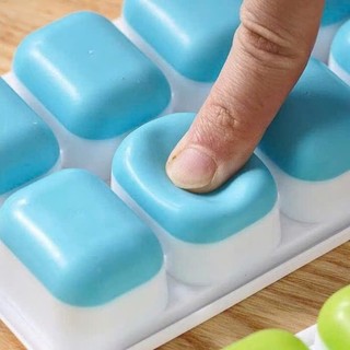 [COMBO 10]Khay Đá Có Nắp Đậy Silicon 14 Viên, Khay Đựng Đá Tủ Lạnh, Khuôn Làm Đá Thạch Kem Bảo Quản Chống MùI