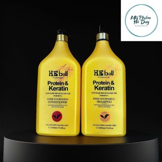 Bộ gội xả phục hồi tóc He Bau Protein Keratin 2000ml cho Salon Spa