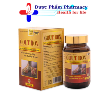 Viên uống GOUT ROX thảo dược hỗ trợ giảm acid uric, giảm gút, giảm sưng đau khớp - Lọ 50 viên
