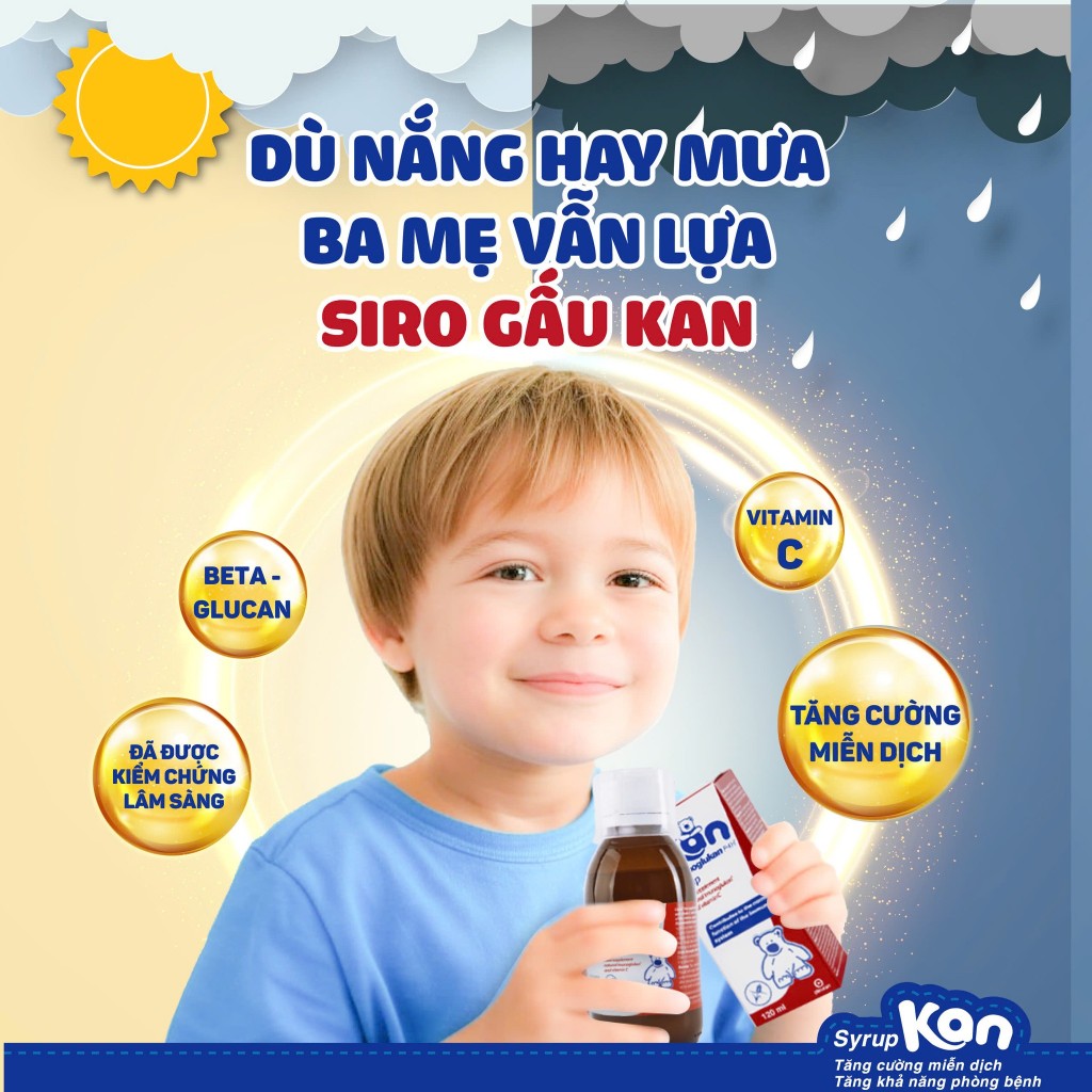 Combo 2 Siro Kan ImunoGlukan hỗ trợ miễn dịch nâng cao sức đề kháng tăng cường thể lực cho bé - chai 120ml