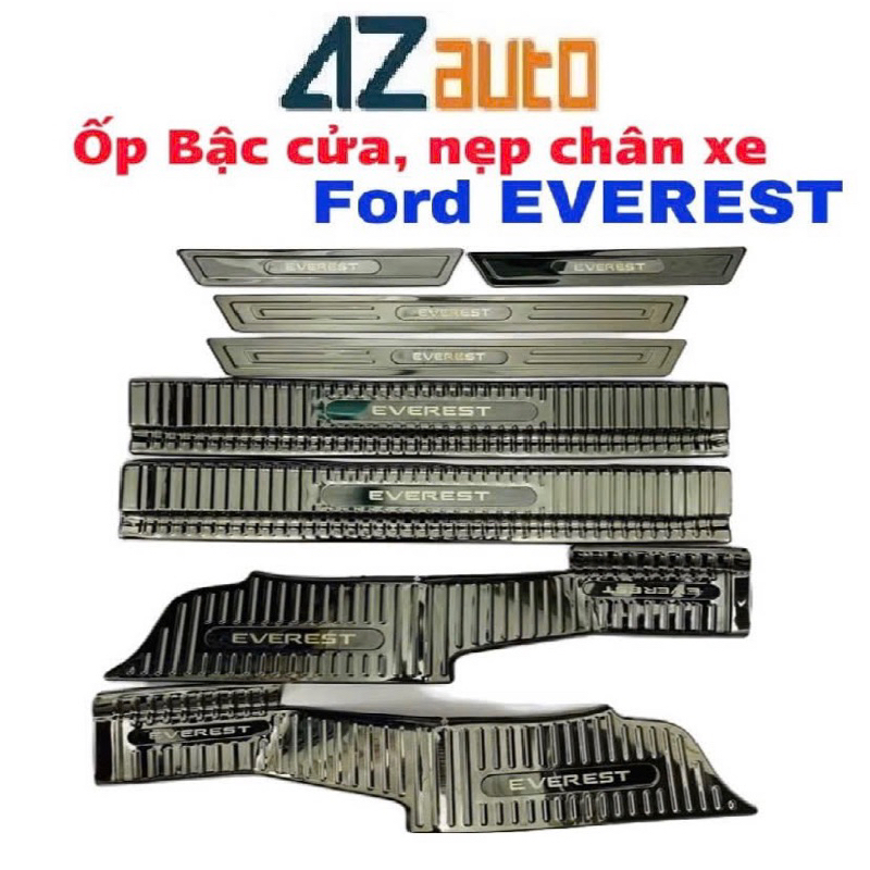 Ốp bậc cửa, nẹp bước chân xe Ford Everest 2022-2025 vân Titan hàng cao cấp
