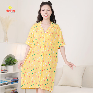 [XẢ KHO GIÁ SỐC] Váy đầm ngủ Pijama cài cúc mặc nhà vải Cotton lanh lụa tự nhiên mềm mại thoáng mát mã MEV0575