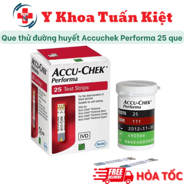 ✅ Que thử đường huyết Accu-chek Performa 25 que Date mới