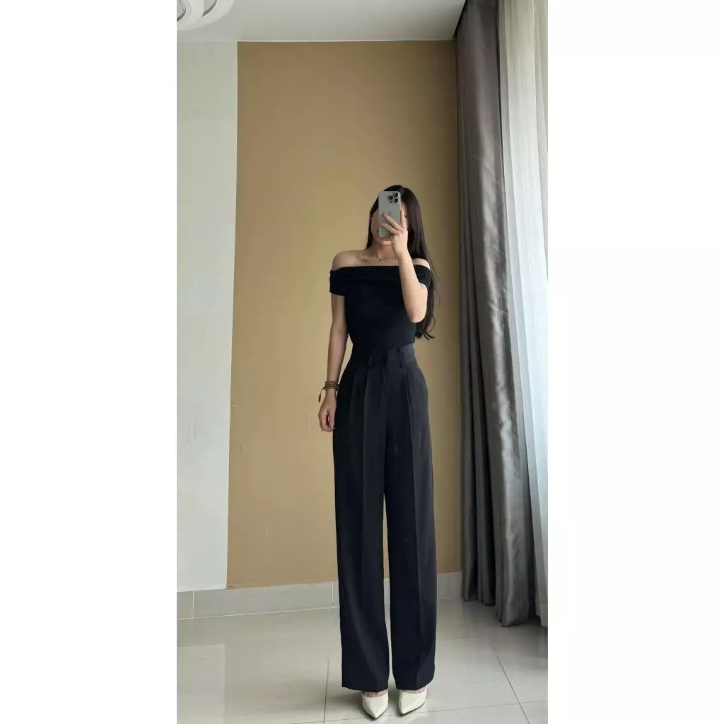 Quần Tây Ống Suông, Chất Gold Nhật Mềm Mịn Lưng Cao Tôn Dáng Dài - MAY Fashion