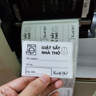Set 100 tem ghi mã vận đơn in sẵn TIỆM GIẶT SẤY kích thước 7x5cm, có sẵn keo, mực đậm, dễ bóc dán