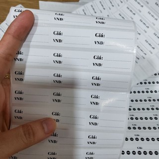 Set 120 Tem ghi giá kích thước 3,5x1,5cm, có sẵn keo bóc dán
