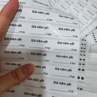Set 120 Tem ghi giá kích thước 3,5x1,5cm, có sẵn keo bóc dán