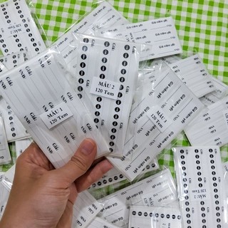 Set 120 Tem ghi giá kích thước 3,5x1,5cm, có sẵn keo bóc dán