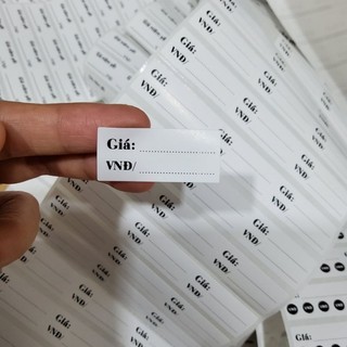Set 120 Tem ghi giá kích thước 3,5x1,5cm, có sẵn keo bóc dán