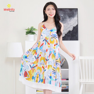 [XẢ KHO GIÁ SỐC] Váy đầm ngủ hai dây mặc nhà vải Cotton lụa tự nhiên thoáng mát mềm mịn mặc mùa hè mã MEV0550