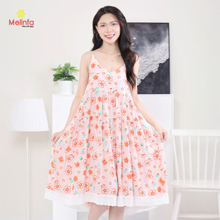 [XẢ KHO GIÁ SỐC] Váy đầm ngủ hai dây mặc nhà vải Cotton lụa tự nhiên thoáng mát mềm mịn mặc mùa hè mã MEV0550