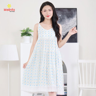 [XẢ KHO GIÁ SỐC] Váy đầm ngủ hai dây mặc nhà vải Cotton lụa tự nhiên thoáng mát mềm mịn mặc mùa hè mã MEV0550