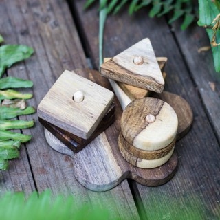 Bộ thả hình khối hình trụ bằng gỗ, đồ chơi Montessori phát triển thông minh Chàng Trai Gỗ