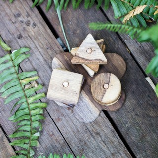 Bộ thả hình khối hình trụ bằng gỗ, đồ chơi Montessori phát triển thông minh Chàng Trai Gỗ