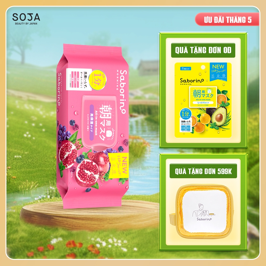 Ảnh Mặt Nạ Dưỡng Ẩm Chuyên Sâu Buổi Sáng Saborino Morning Facial Sheet Mask Moisture Rich N 30 Miếng 1