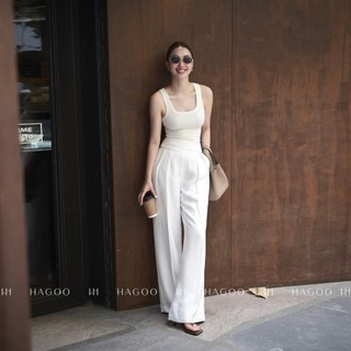 Áo thun ba lỗ cổ U nữ HAGOO chất thun hàn co giãn thấm hút mồ hôi 6 màu phong cách chính hãng [A301]