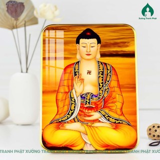 Tranh Phật A Di Đà tráng gương nhiều kích thước để bàn treo tường