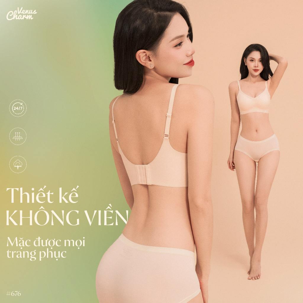 Ảnh Áo lót lười eMfit Venus Charm không gọng, không đường viền, đệm mỏng nâng đẩy siêu nhẹ - 0676 4