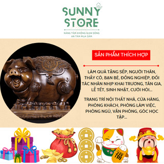 Tượng heo phong thủy, Con lợn, Tuổi hợi, Lợn tiết kiệm, 12 con giáp, Tượng phong thủy, Decor Trang trí nhà cửa - SUNNY