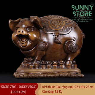 Tượng heo phong thủy, Con lợn, Tuổi hợi, Lợn tiết kiệm, 12 con giáp, Tượng phong thủy, Decor Trang trí nhà cửa - SUNNY