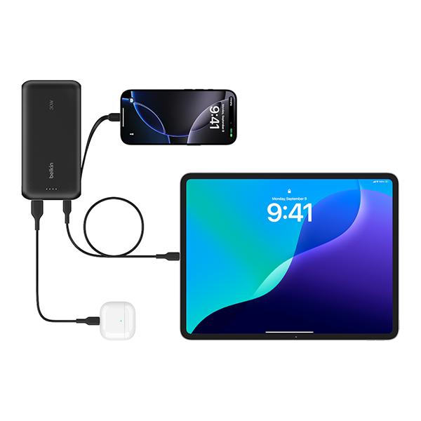 Ảnh Pin sạc dự phòng Belkin Boost Charge 20.000 mAh, hỗ trợ sạc nhanh 30W PD, có dây sạc đầu USB-C 4