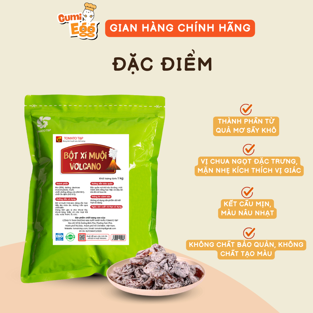 Bột Xí Muội Chua Ngọt Tomato T&P Gói 1Kg, Bột Xí Muội Lắc Khoai, Làm Muối Xí Muội,Lắc Trái Cây-XM15