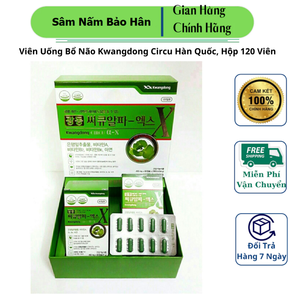 [ Hàng Chuẩn ] Viên Uống Bổ Não Kwangdong Circu Hàn Quốc, Hộp 120 Viên