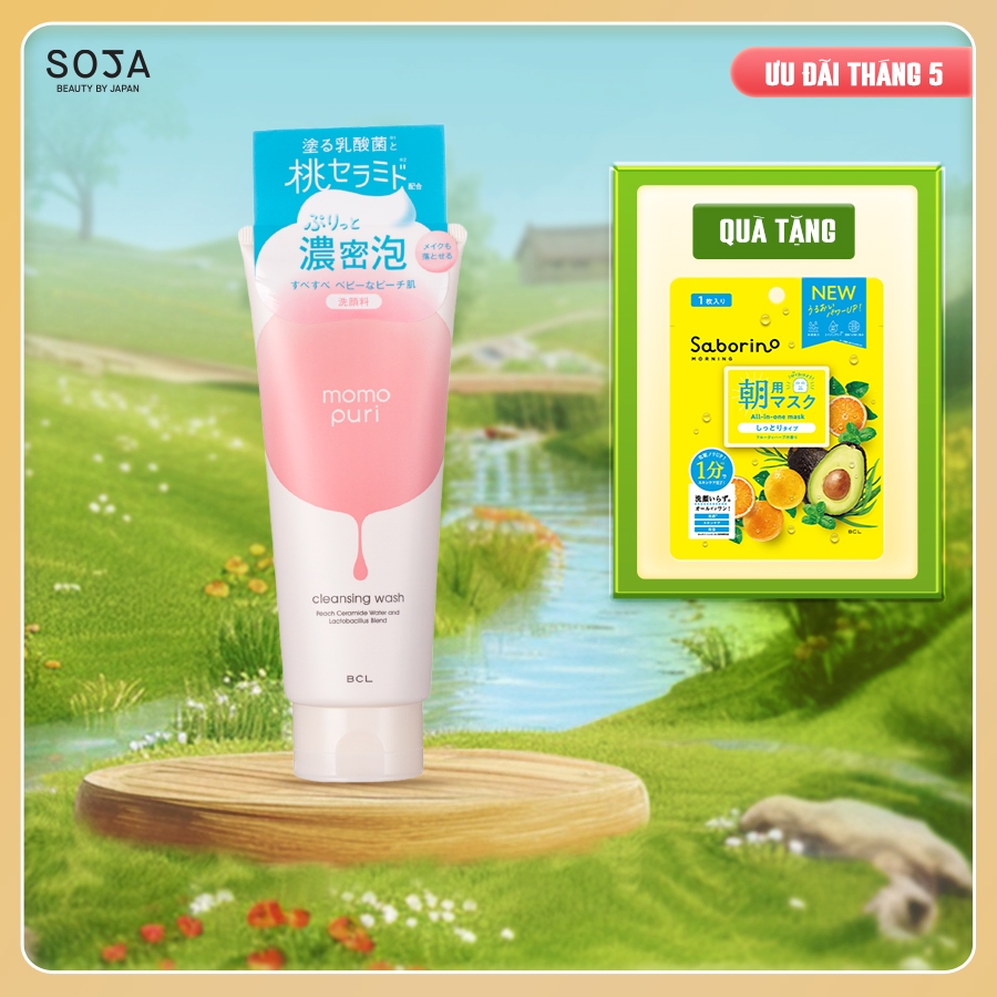 Ảnh Sữa Rửa Mặt Tẩy Trang Momopuri Tinh Chất Đào Nhật Cleansing Wash 150G 1