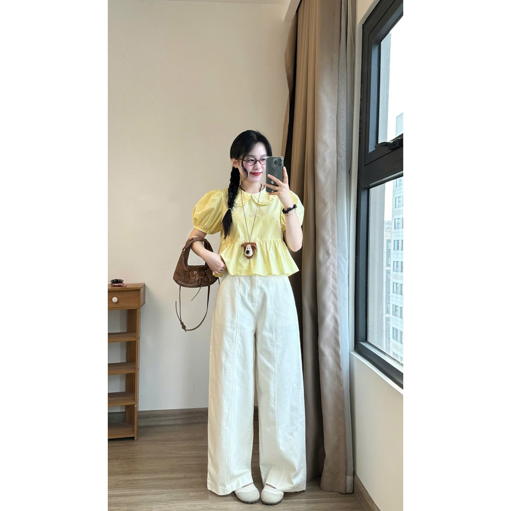 Quần Kaki Thô Mềm LINE NỔI TRẺ TRUNG Joolate Form Ống Rộng Có Chun Lưng Dễ Mặc 441 P1K3