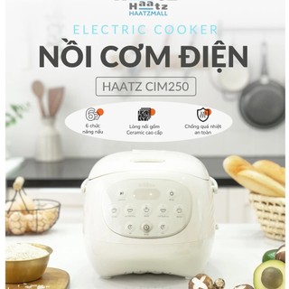 Nồi cơm điện lòng gốm Haatz CIM205 công suất 500W dung tích 1.2L 6 chức năng nấu đa dạng