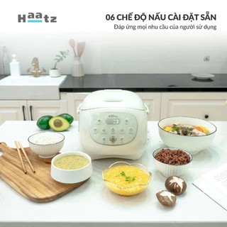 Nồi cơm điện lòng gốm Haatz CIM205 công suất 500W dung tích 1.2L 6 chức năng nấu đa dạng