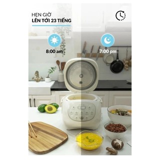 Nồi cơm điện lòng gốm Haatz CIM205 công suất 500W dung tích 1.2L 6 chức năng nấu đa dạng