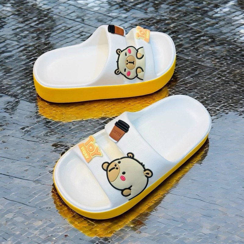 Dép bánh mì 2 quai thời trang cho bé gái hình Capybara siêu nhẹ đế cao mềm êm chân