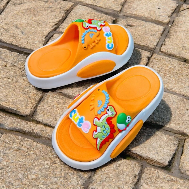 Dép bánh mì đi biển mùa hè cho bé trai bé gái chất eva siêu nhẹ mềm êm chân bé hình khủng long dino