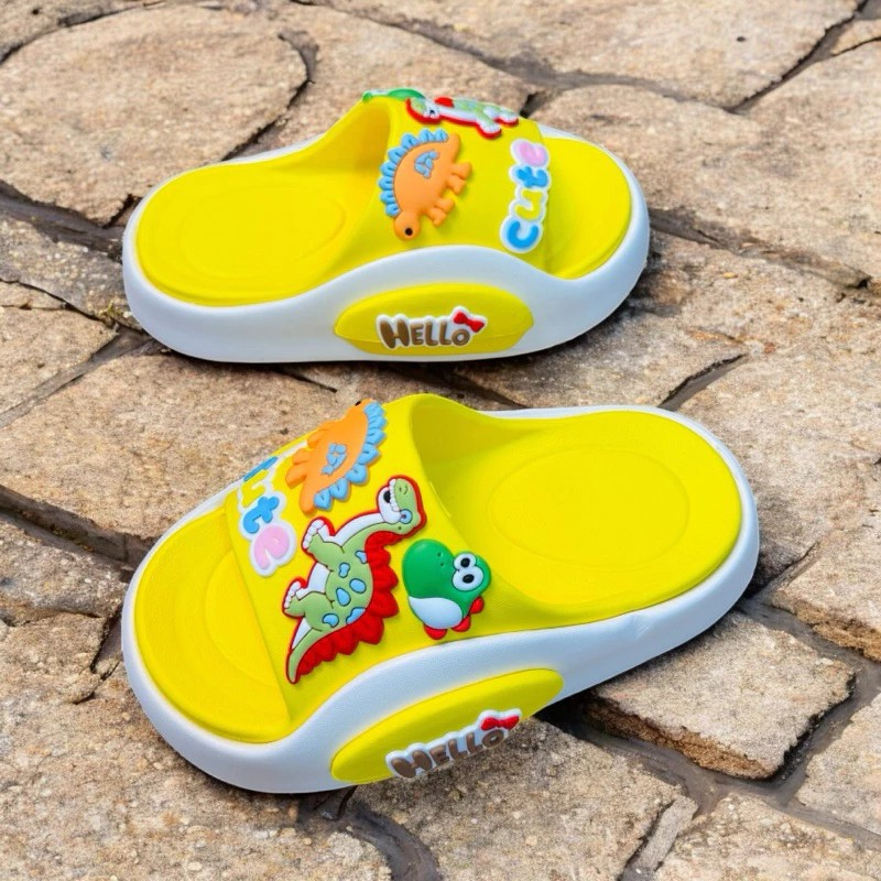 Dép bánh mì đi biển mùa hè cho bé trai bé gái chất eva siêu nhẹ mềm êm chân bé hình khủng long dino