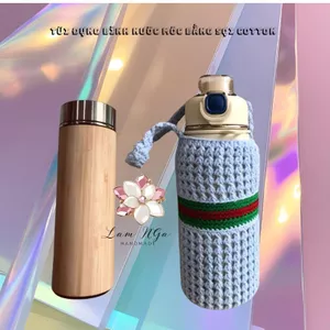 Túi Đựng Bình Nước Móc Thủ Công Bằng Sợi Cotton - Túi Đựng Ly Giữ Nhiệt - LN_Handmade