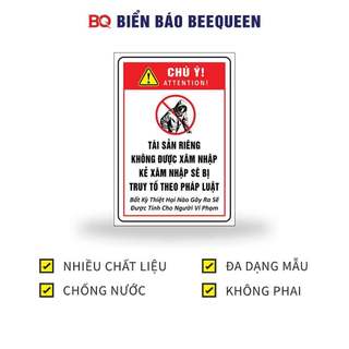 Biển báo KHÔNG TRỘM CẮP tài sản riêng không được xâm nhập d123