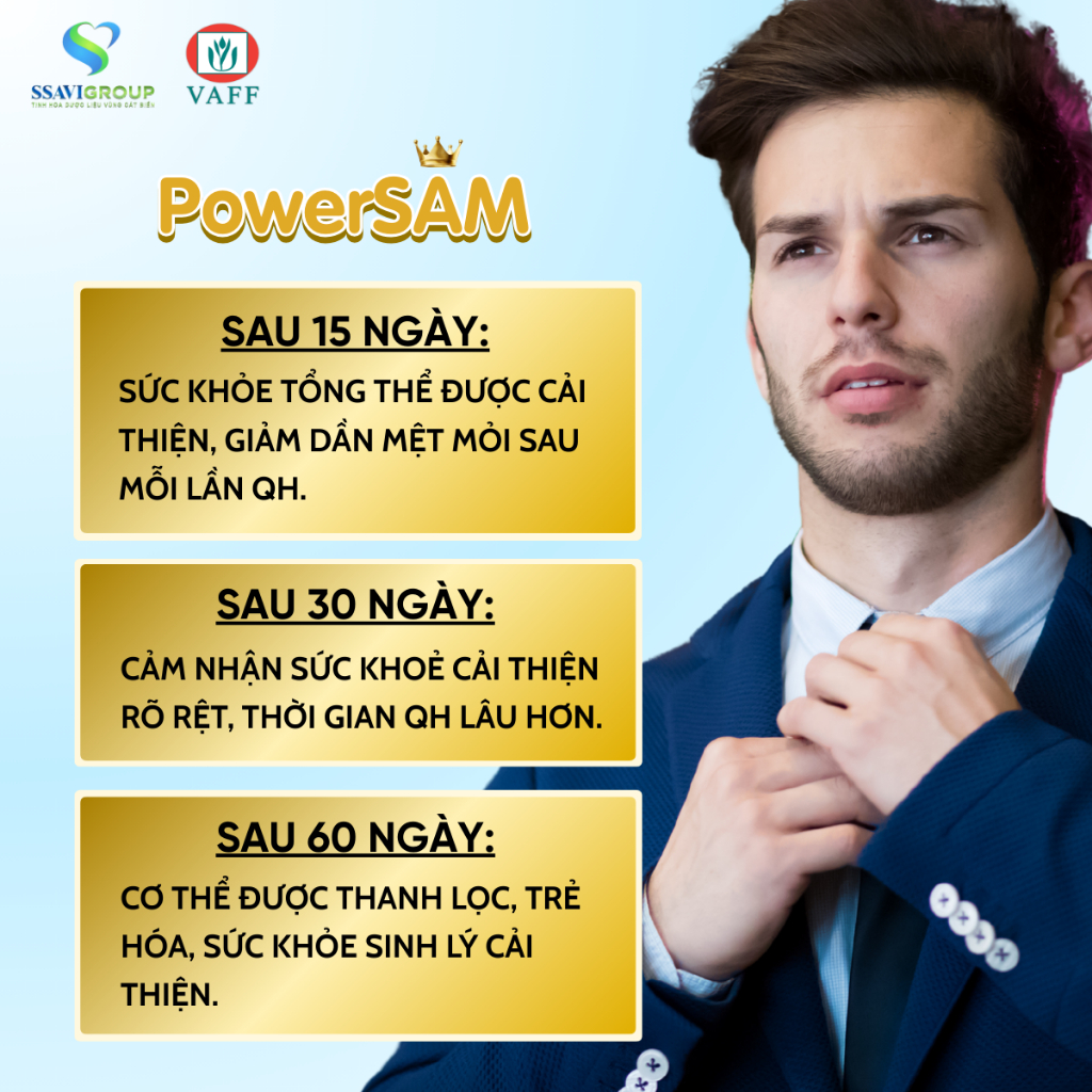 Viên Uống Bổ Thận Nam POWERSAM, Hỗ Trợ Sinh Lý Nam Từ Sâm [Lọ 60 Viên]