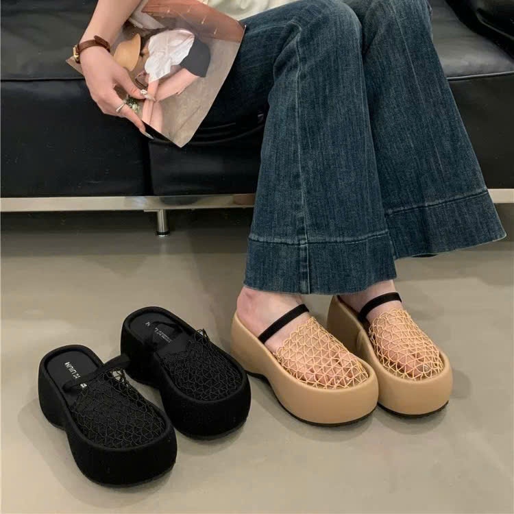 Dép sandal nữ quai chun đế cao chống thấm nước , quia hậu dep nữ