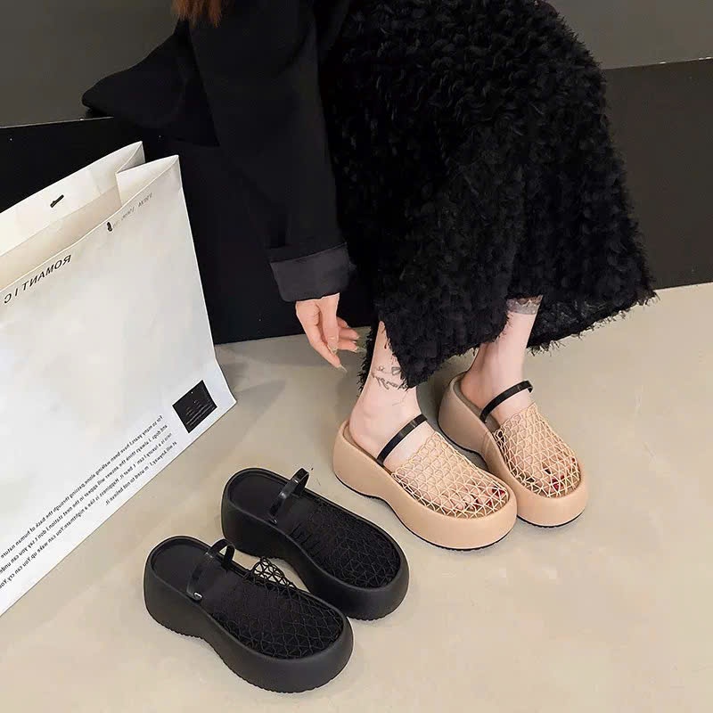 Dép sandal nữ quai chun đế cao chống thấm nước , quia hậu dep nữ