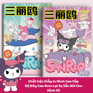 Sách Tập Tô Màu Cho Bé Với Chủ Đề Sanrio Kuromi/ Melody/ Cinnamoroll Dễ Thương, Học Liệu Montessori Giáo Dục Sớm Cho Trẻ
