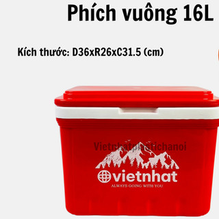 Thùng đá giữ nhiệt, Phích đá vuông 13L,16L,24L,38L,60L nhựa Việt Nhật, giữ nhiệt lâu, an toàn