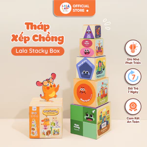 Đồ chơi xếp hình tháp xếp chồng cho bé tư duy logic Lalala baby song ngữ Anh Việt